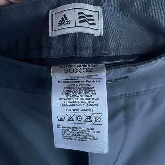 Adidas Golf • Gray Water-Repellent 4-Way Stretch Tapered Pants Size 30x32 - Picture 7 of 8